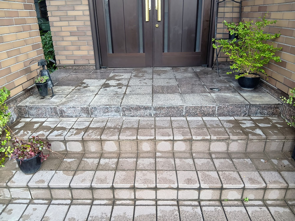 高石市 玄関タイルの貼り替え